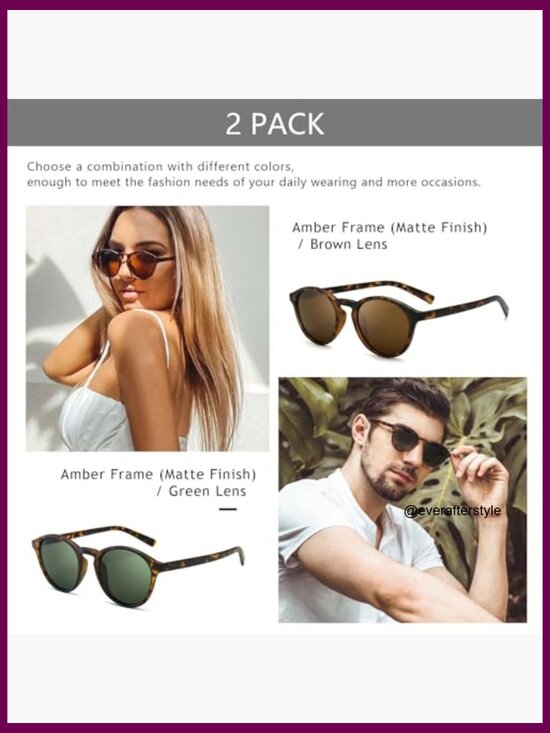 Polarized Vintage Round Sunglasses UV400 Protection TR90 Frame main image 7